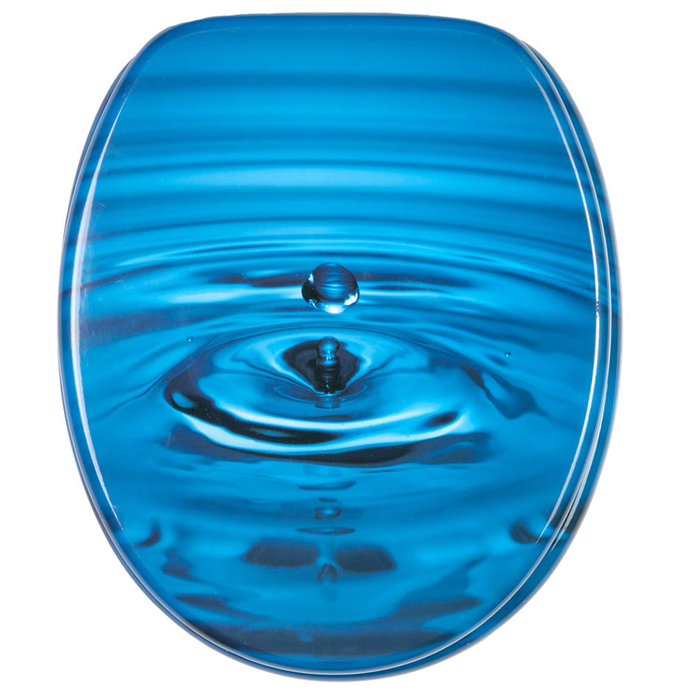 WC-SITZ Tropfen - Blau, Holzwerkstoff (38/6/47cm) - Sanilo