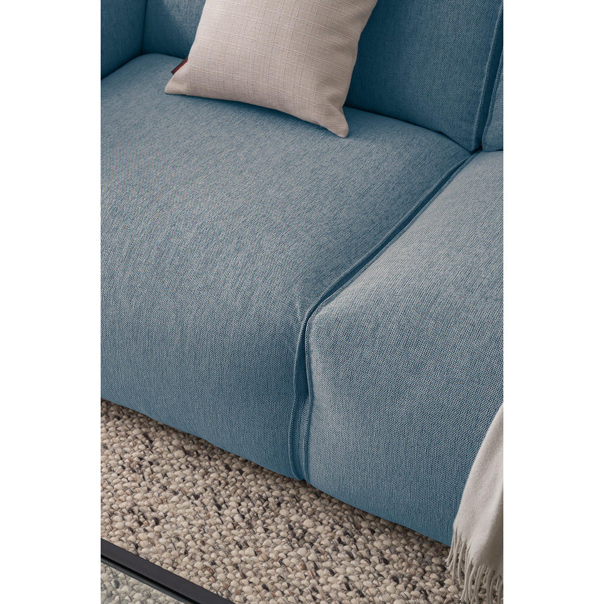 2-SITZER SOFA - Blau/Schwarz, Kunststoff/Textil (220/71/102cm) - home24
