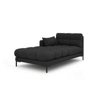 CHAISELONGUE links Mamaia aus strukturiertem Stoff dunkelgrau - Dunkelgrau, Textil (102/75/185cm) - Micadoni