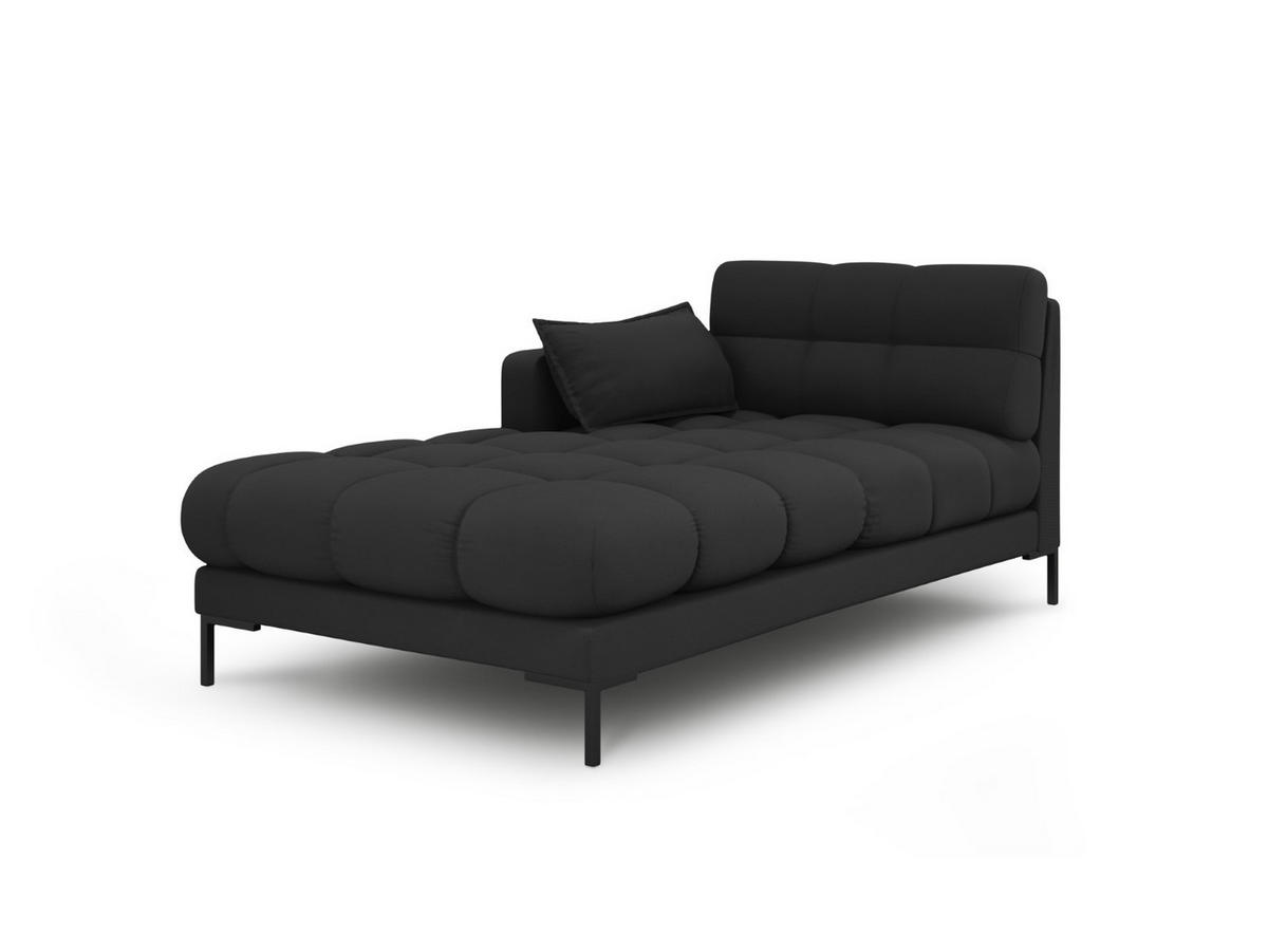 CHAISELONGUE links Mamaia aus strukturiertem Stoff dunkelgrau - Dunkelgrau, Textil (102/75/185cm) - Micadoni
