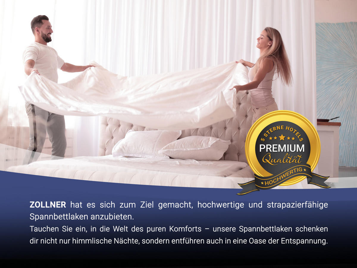 SPANNBETTLAKEN, 200x200 cm, 50% Polyester, 50% Baumwolle, Weiß - Weiß, Textil (200/200cm) - Zollner
