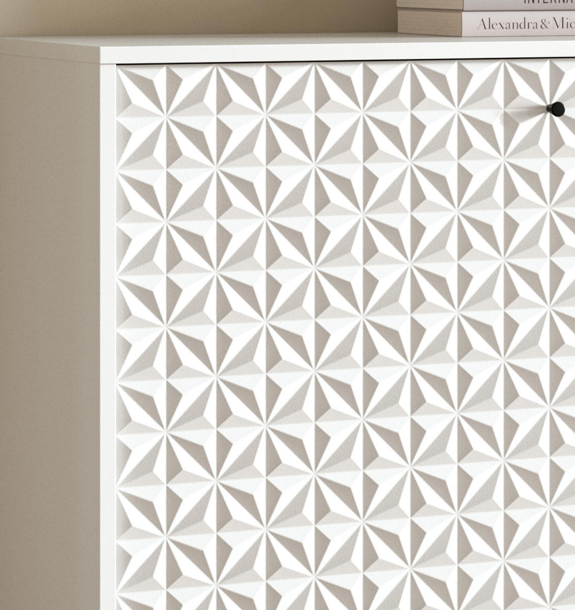 Thumbnail - Inn.Furn Kommode, Weiß Hochglanz, Kunststoff, Nachbildung, Uni, 2 Fächer, 4 Schubladen, 110x96x40 cm, FSC Mix, Wohnzimme...