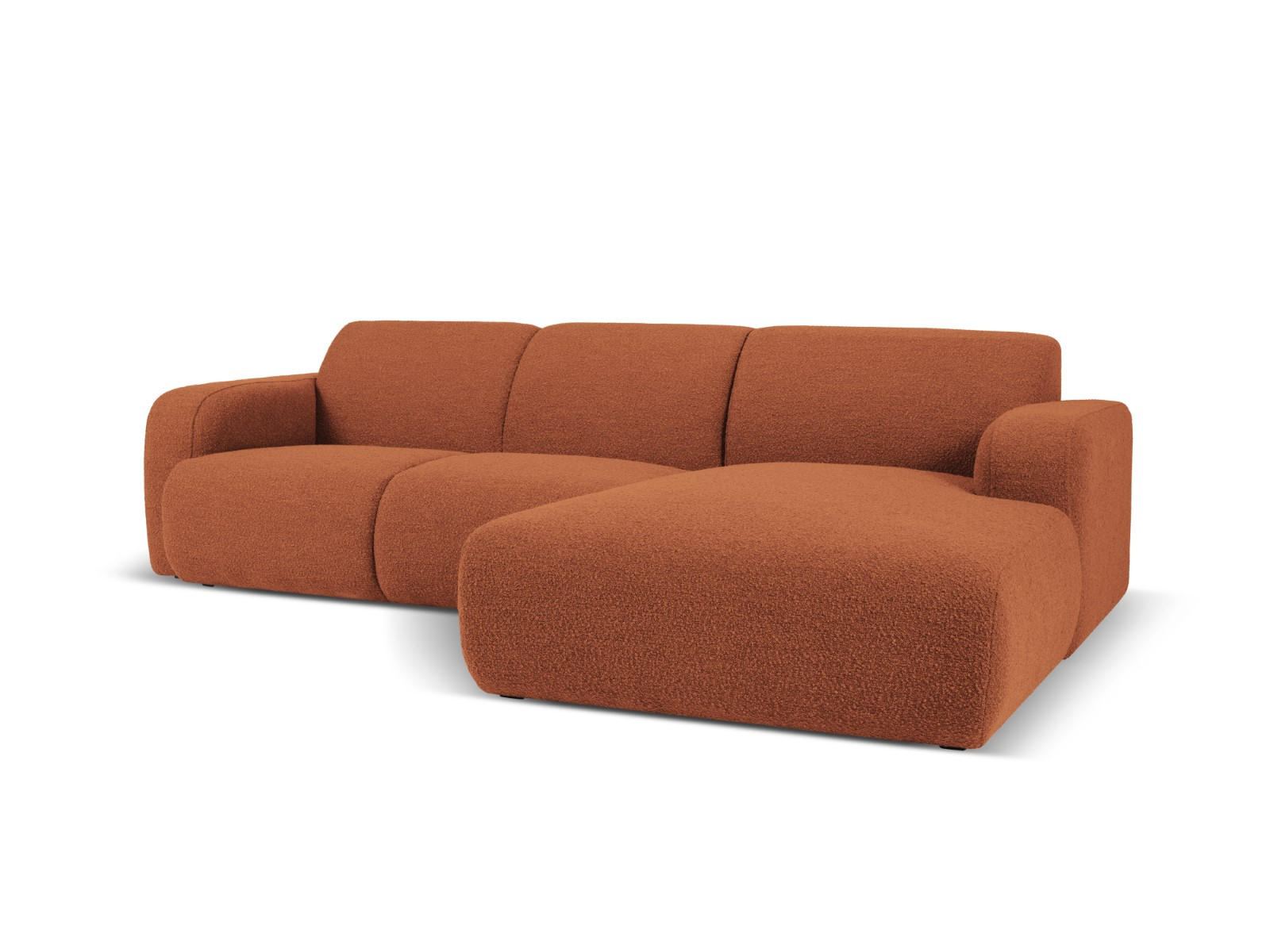 ECKSOFA rechts Molino aus Boucle braun 4 Sitzplätze - Braun, Textil (170/250cm) - Micadoni