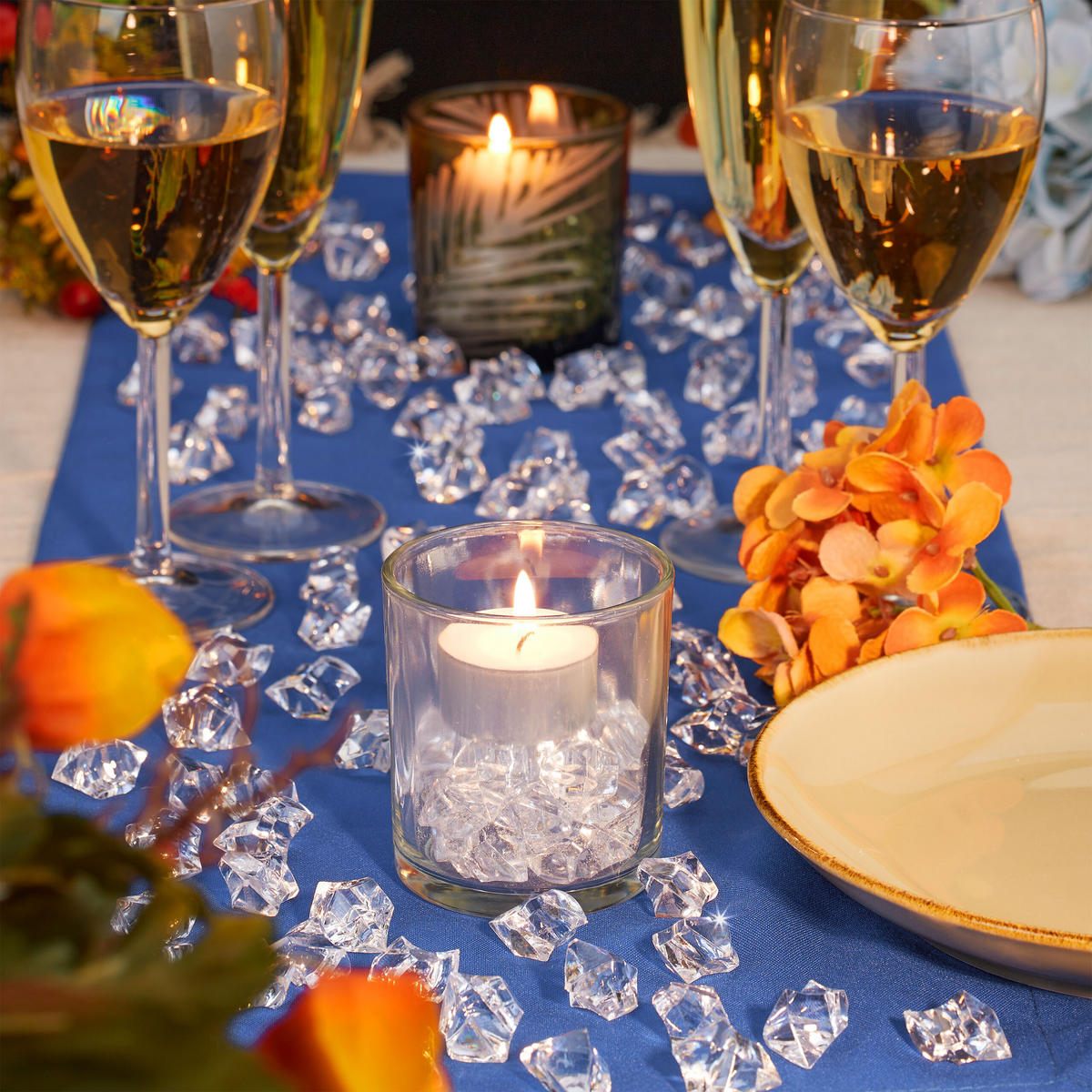 180XDEKORAČNÉ diamanty - priehľadné, plast (2.5/2/1.5cm) - Relaxdays