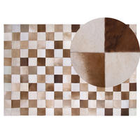 KURZFLOR-TEPPICH Solmaz 200/140 cm - Braun, Fell (140/200cm) - Beliani