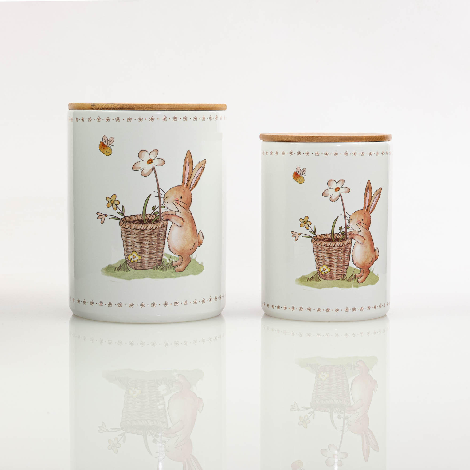 KÜCHENBEHÄLTER Charmy 2er-Set - Multicolor/Weiß, Keramik (14/19/14cm) - Boltze Home