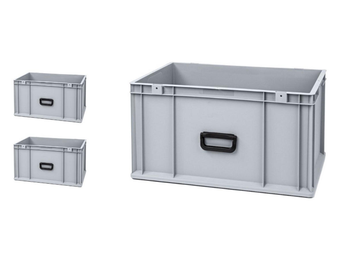 EUROBOX 3x Nextgen Portable Uno 32x40x60cm 65 Liter - Grau, Kunststoff (40/32/60cm) - PROREGAL