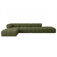 ECKSOFA modulares Sofa Kerru-L2 - 380x190x70 cm Grün Bouclé - Grün, Holzwerkstoff/Textil (380/190cm) - ALTDECOR