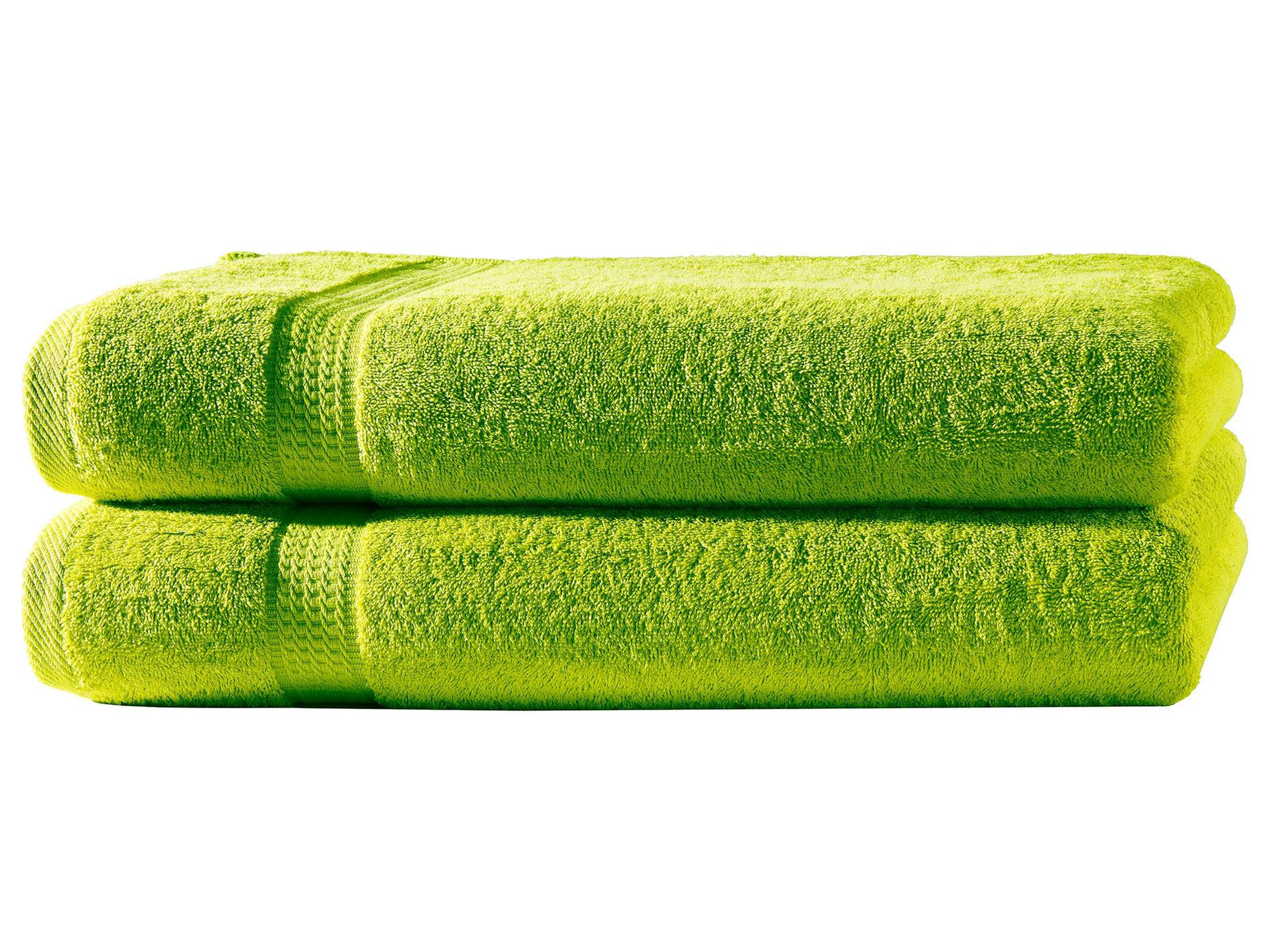 BADETUCH 100x150 cm Frottier Handtücher im 2er Set aus 100% Baumwolle, Grün 500g/m2 - Grün, Textil (100/150cm) - Carpe Sonno