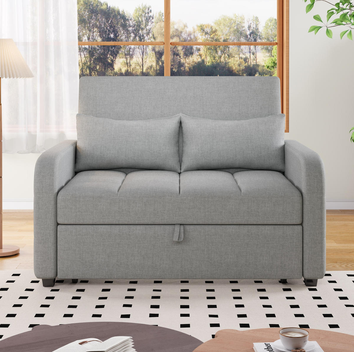 SCHLAFSESSEL multifunktional mit verstellbarem Rückenteil Antikgrau 127/75/94 cm - Grau, Kunststoff (127/94/75cm) - OKWISH
