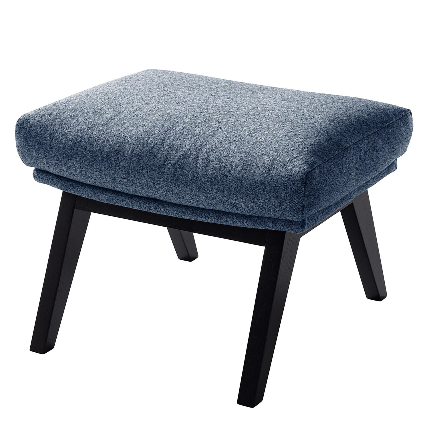 POLSTERHOCKER - Blau/Schwarz, Eichenholz/Textil (54/41/41cm) - home24