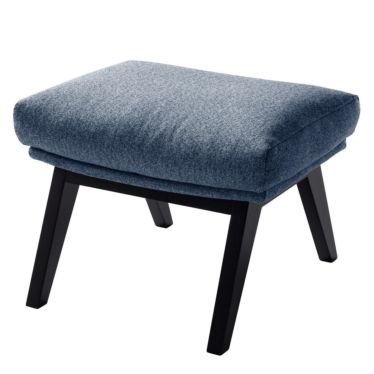 POLSTERHOCKER - Blau/Schwarz, Eichenholz/Textil (54/41/41cm) - home24