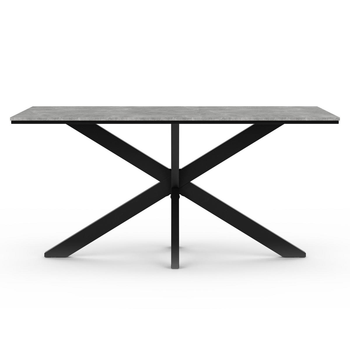 ESSTISCH Grau Betonoptik 160x90 cm - Schwarz/Grau, Holzwerkstoff (160/90/76.5cm) - PROSPERO