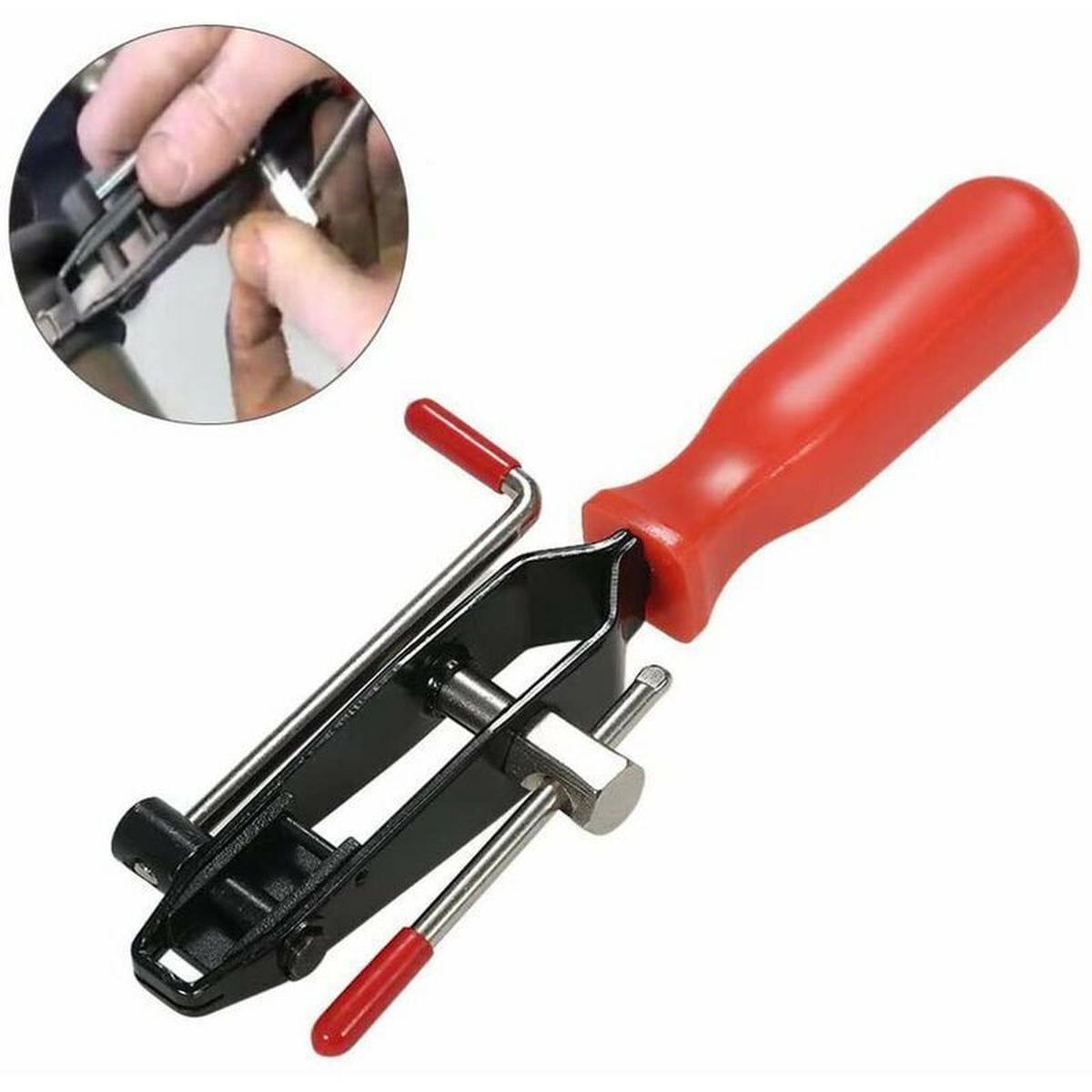 KLEMMZANGE – Rutschfeste Griffe – Länge 22 cm – Geeignet für universelle Achsmanschetten-Schellen - Schwarz, Metall (3.3/6/24cm) - DCA