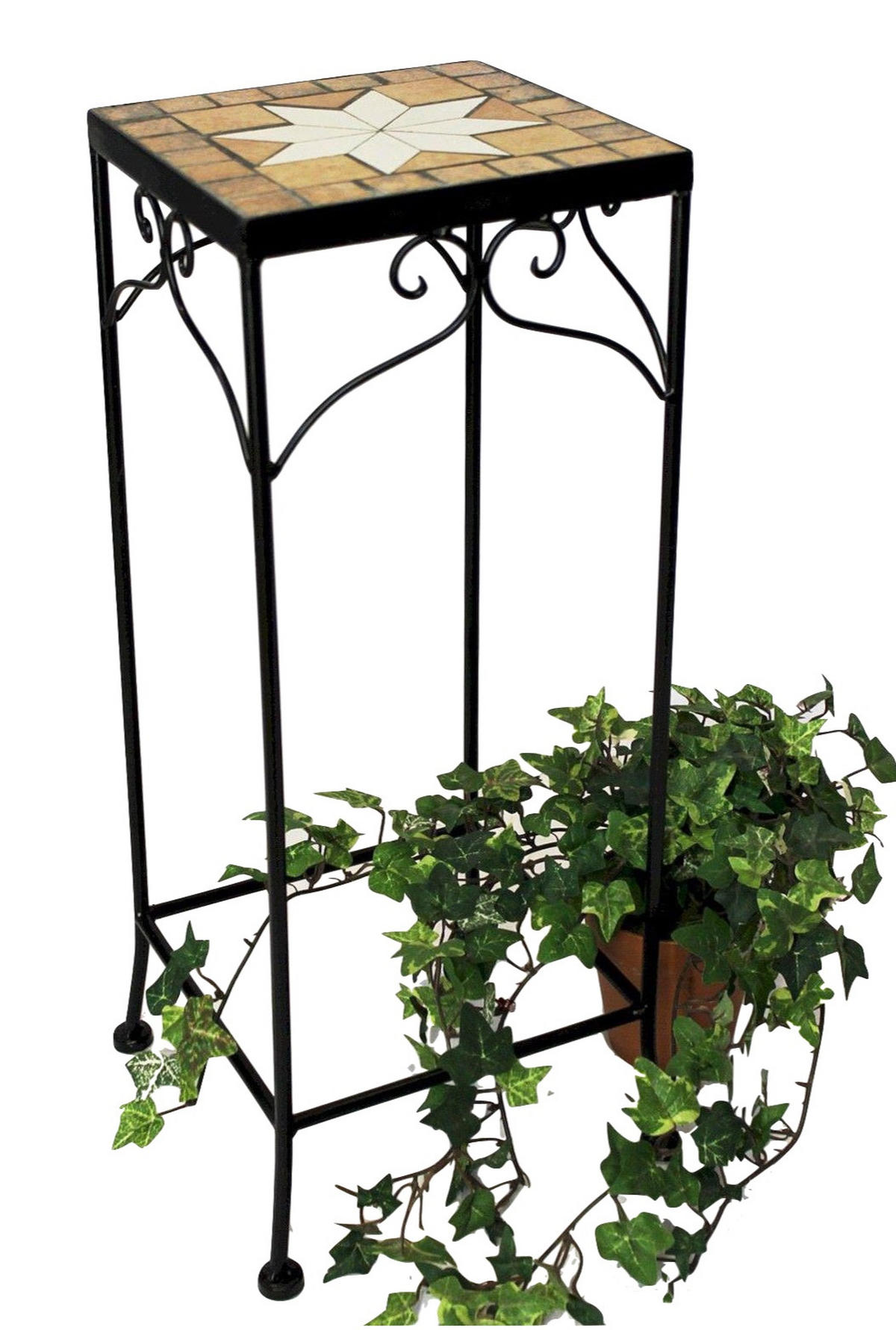 BLUMENHOCKER Merano Mosaik Eckig 54 cm 12012 - Schwarz, Metall (20/54/20cm) - DanDiBo
