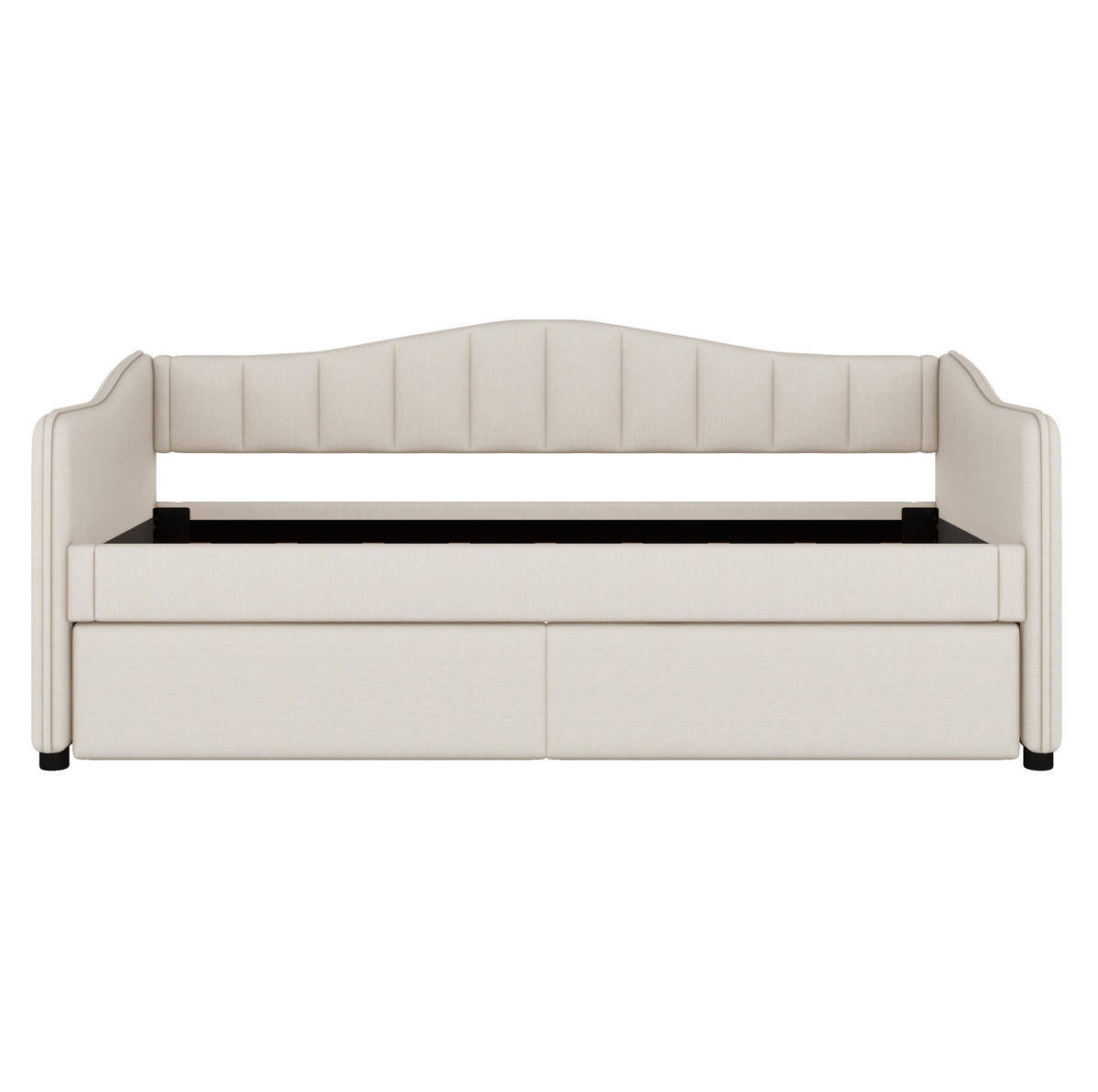 POLSTERBETT 90/190 cm aus PU mit USB-Ladefunktion LED und Stauraum Schwarz - Schwarz, Kunststoff (90/190cm) - Modenvie