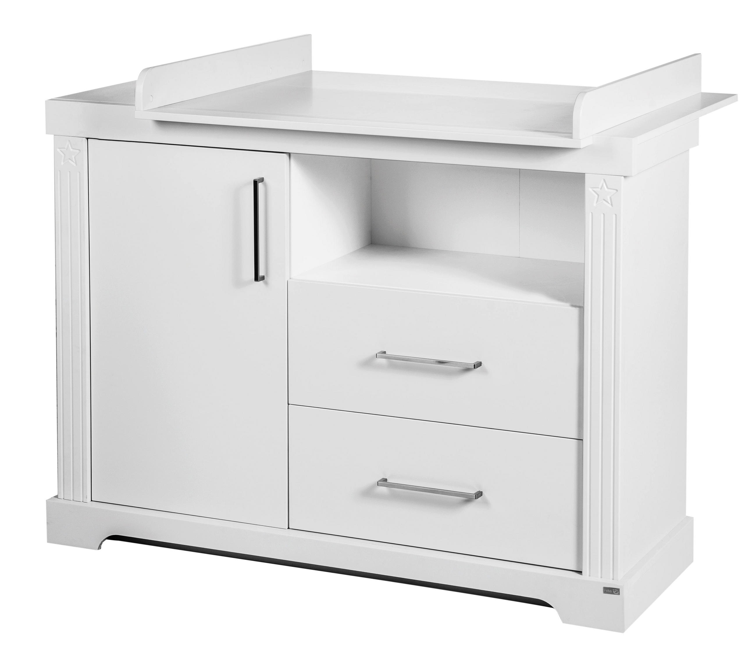 WICKELKOMMODE Maxi - Weiß, Holzwerkstoff/Metall (120/98/75cm) - Roba