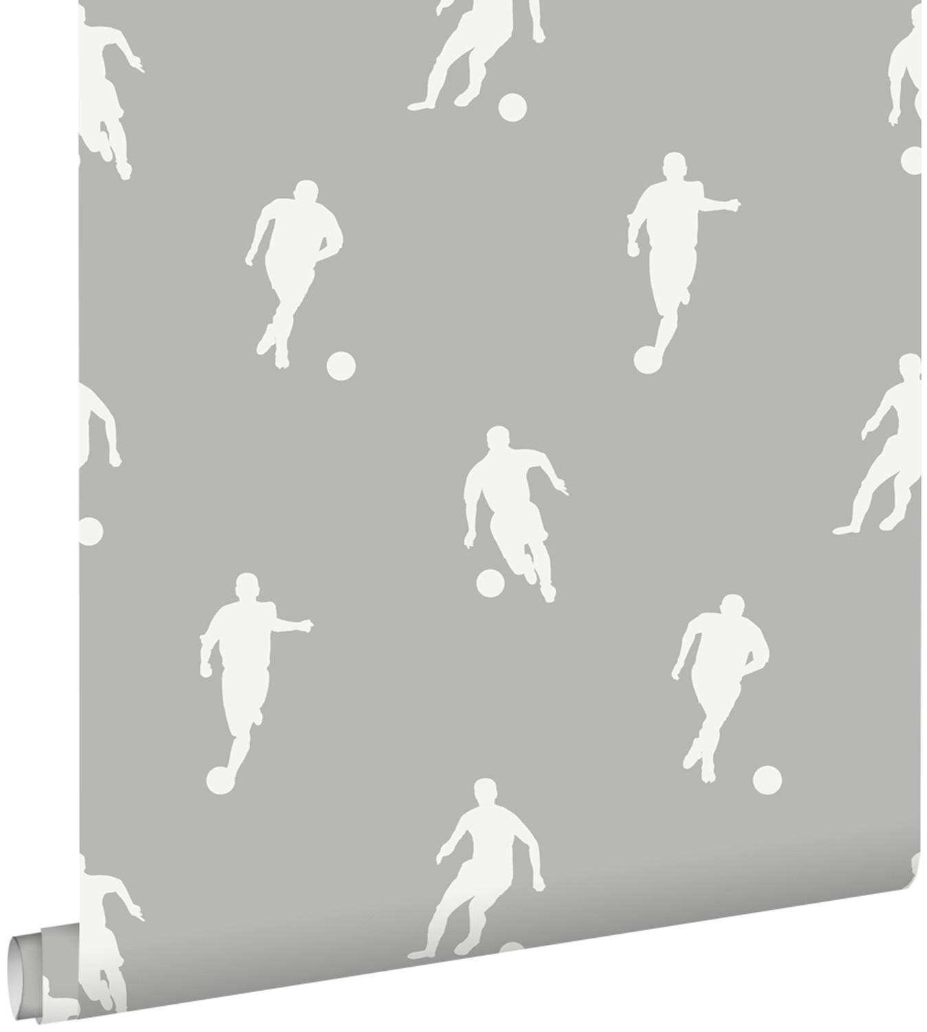 TAPETE Fußballspieler 53 cm x 10.05 m - Grau, Papier (53/0.1cm) - ESTAhome