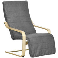 RELAXSESSEL Schwingstuhl, Ruhesessel, Relaxstuhl mit Verstellbarem Fußteil - Grau, Kunststoff (94/100/66.5cm) - HOMCOM