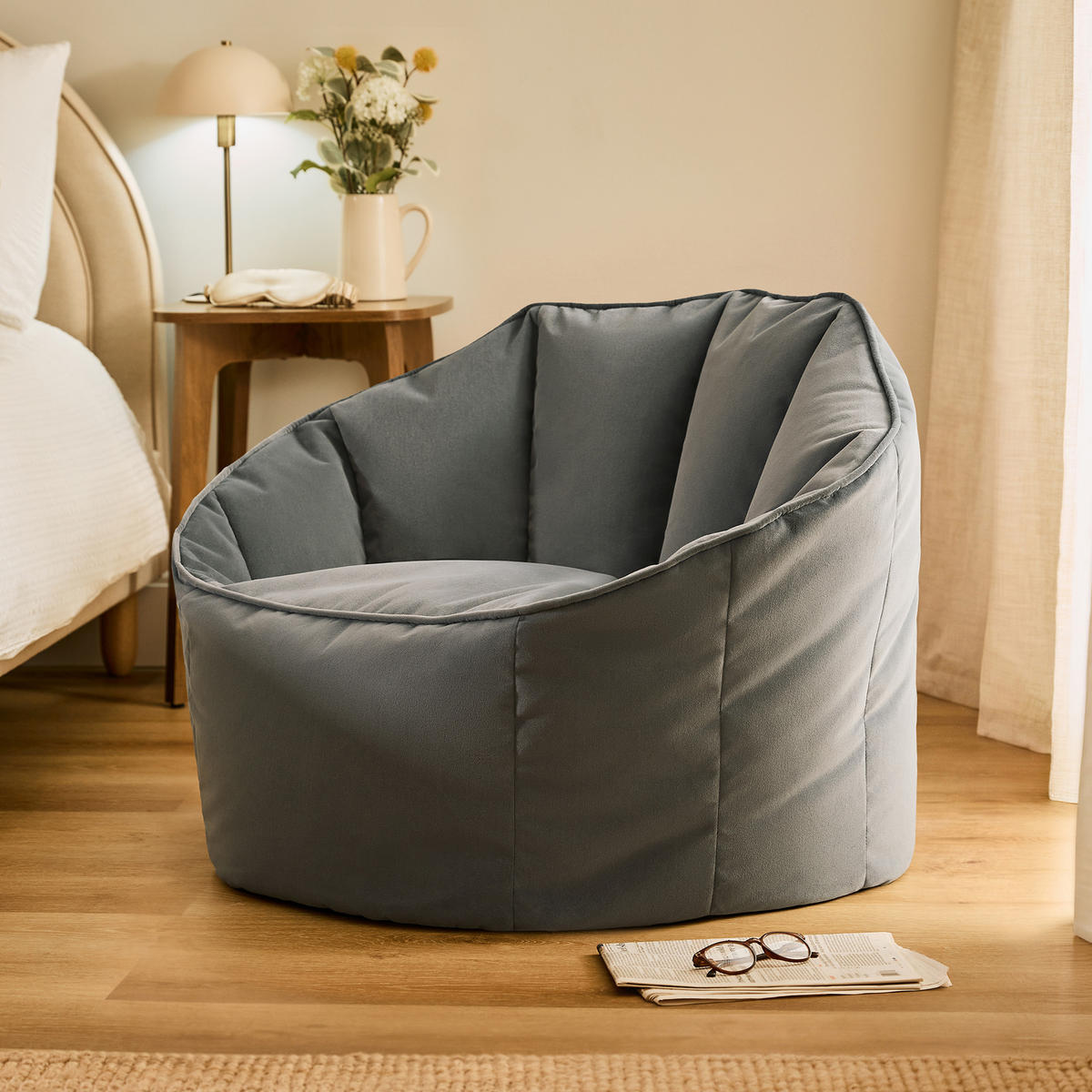 SITZSACK-SESSEL Sirena - Grau, Textil (77/64/74cm) - icon