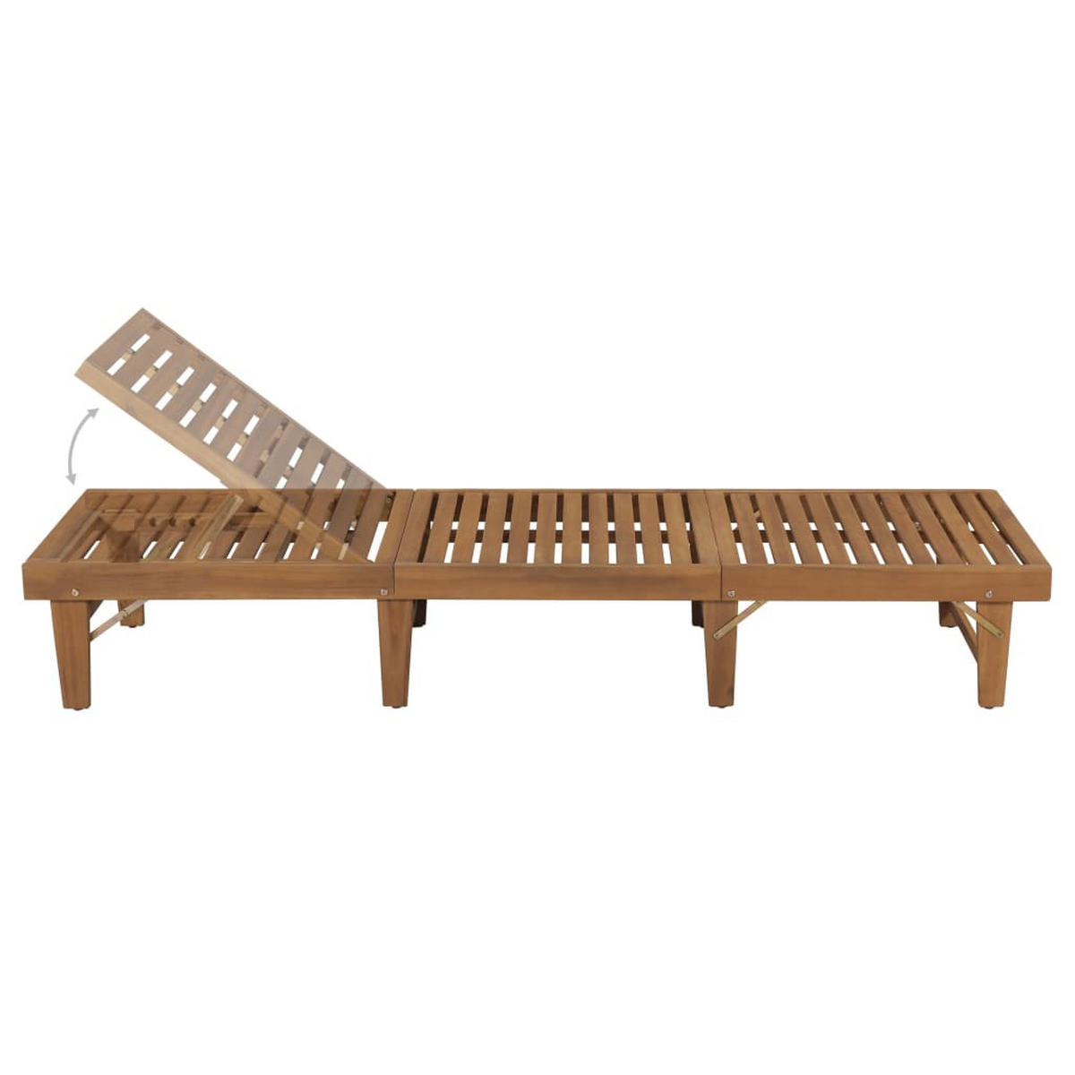 KLAPPBARE Sonnenliege mit Auflage Akazie Massivholz - Grün, Holz (61/86/200cm) - furnicato