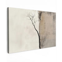 LEINWANDBILD Wabi sabi - Pflanze - Beige Deko Schlafzimmer 30x20 cm - Taupe, Textil (30/20cm) - MuchoWow