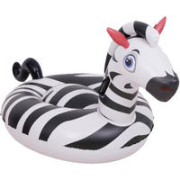SCHWIMMTIER Zebra 153 x 78 x 75 cm mit Haltegriffen - Schwarz/Weiß, Kunststoff (153/75cm) - Avenli