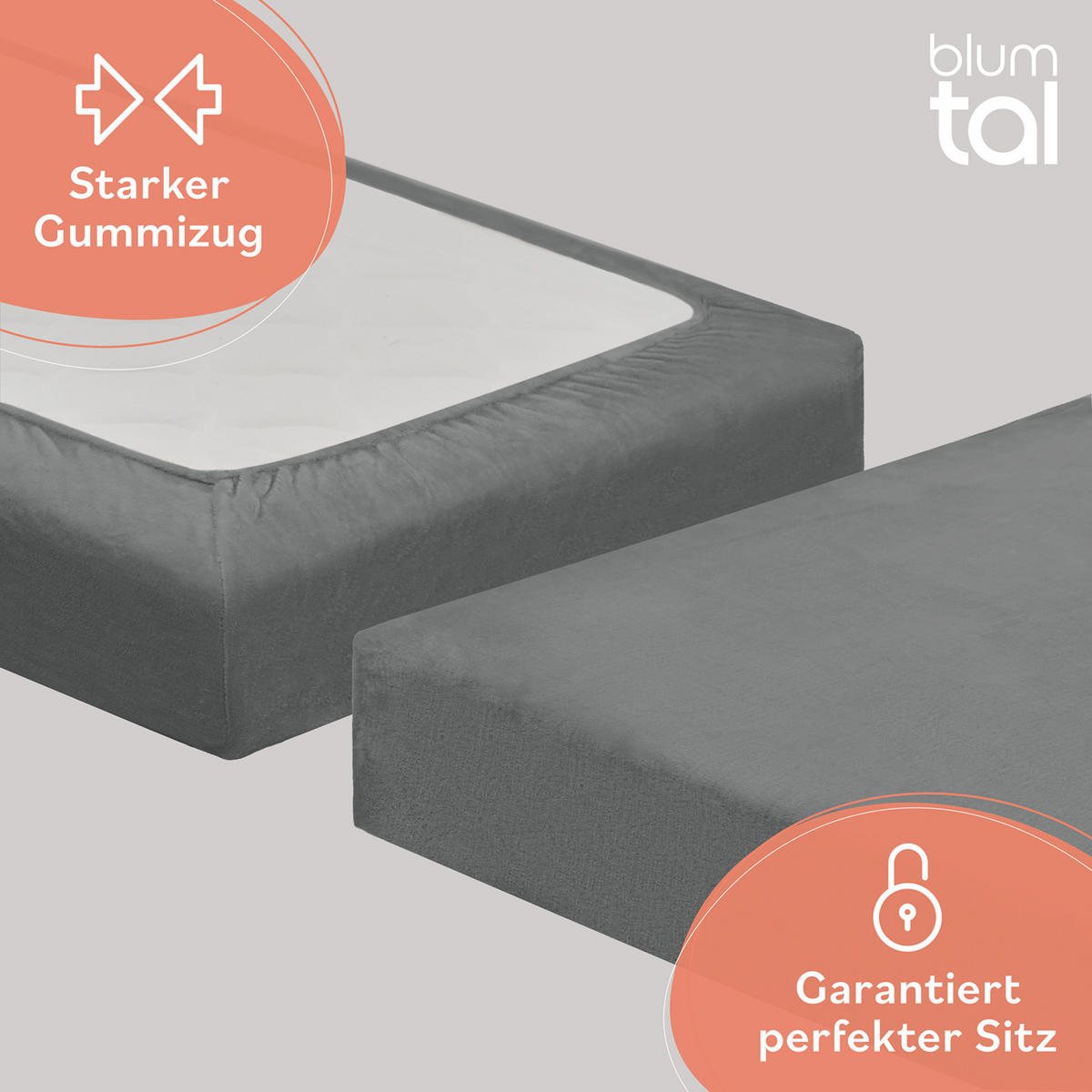 SPANNBETTLAKEN Cashmere Touch 90x200 cm Plüsch Grau - Grau, Textil (200/90cm) - Blumtal