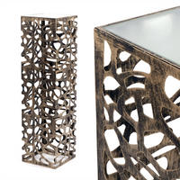 SÄULE Enza Grande Metall antik-silber - Goldfarben, Metall (27/27/100cm) - DESIGN DELIGHTS