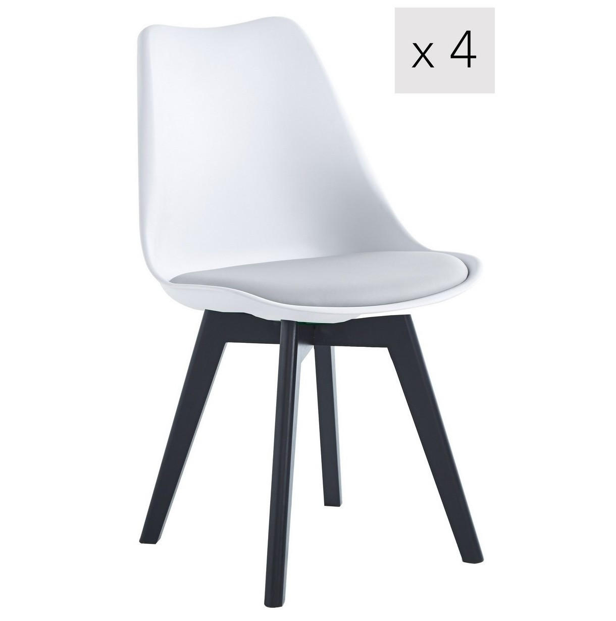 STUHL 4er-Set Polypropylen Weiß - Weiß, Kunststoff (49/84/53cm) - Nordlys