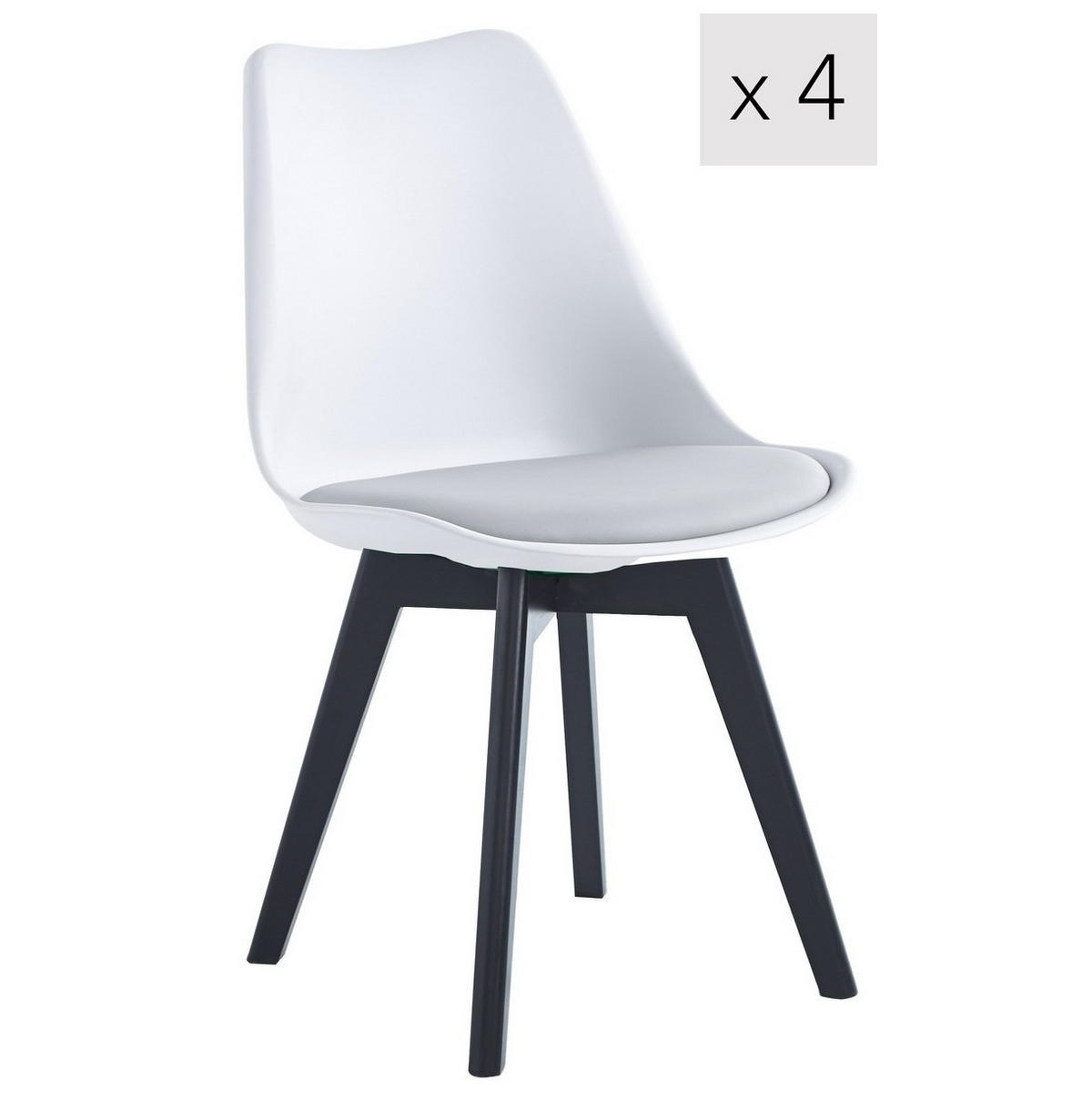 STUHL 4er-Set Polypropylen Weiß - Weiß, Kunststoff (49/84/53cm) - Nordlys