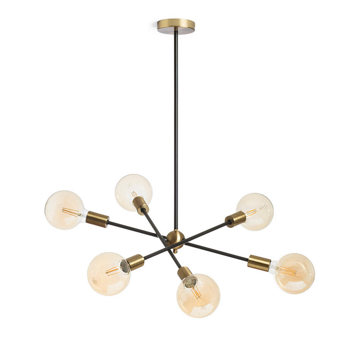 PENDELLEUCHTE ARTEMIA 6 Schwarz 90 W - Schwarz, Metall (30/30/120cm) - Rendl