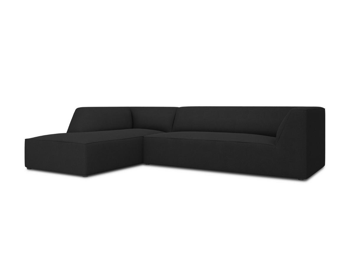 ECKSOFA links Ruby aus strukturiertem Stoff schwarz 4 Sitzplätze - Schwarz, Textil (180/273cm) - Micadoni