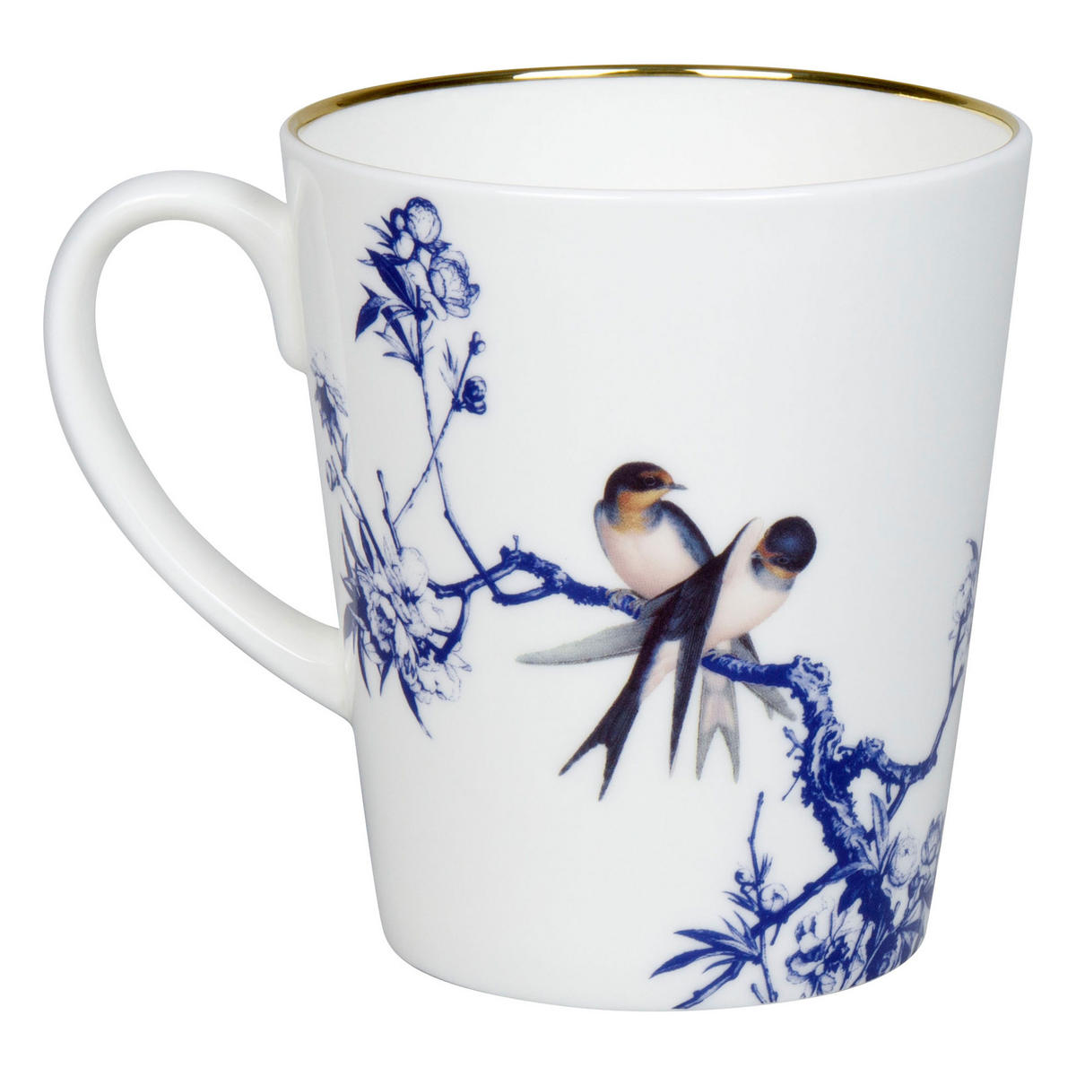 KAFFEEBECHER Blue Birds, in Geschenkbox - Naturfarben, Keramik (0.6L) - Könitz