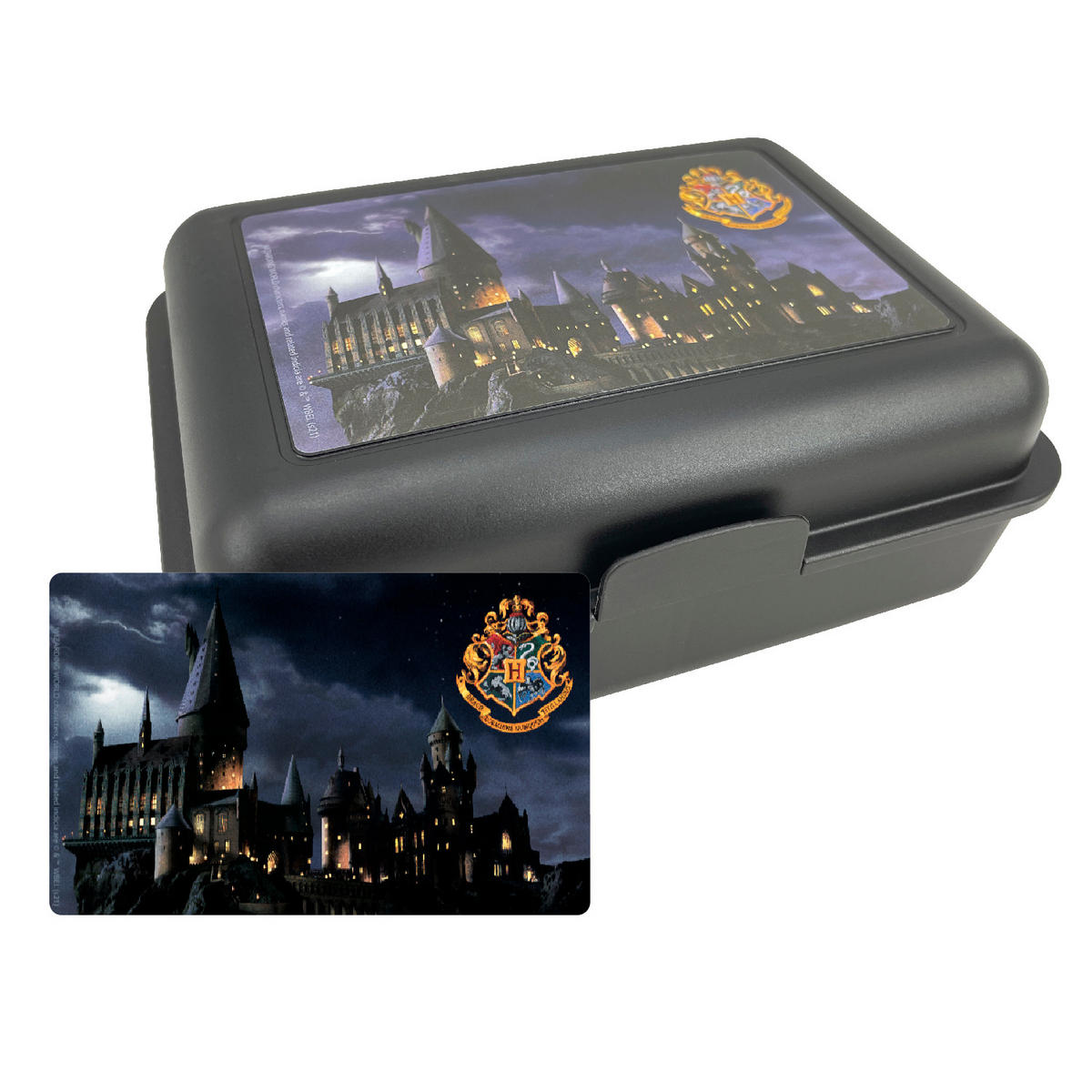 BROTDOSE Harry Potter Hogwarts Schwarz 17,5 x 12,8 x 6,9 cm - Schwarz, Kunststoff (17.5/6.9/12.8cm) - United Labels