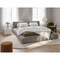 POLSTERBETT Adore Taupe 160/200 cm Samt mit Bettkasten - Taupe, Textil/Metall (160/200cm) - wonello