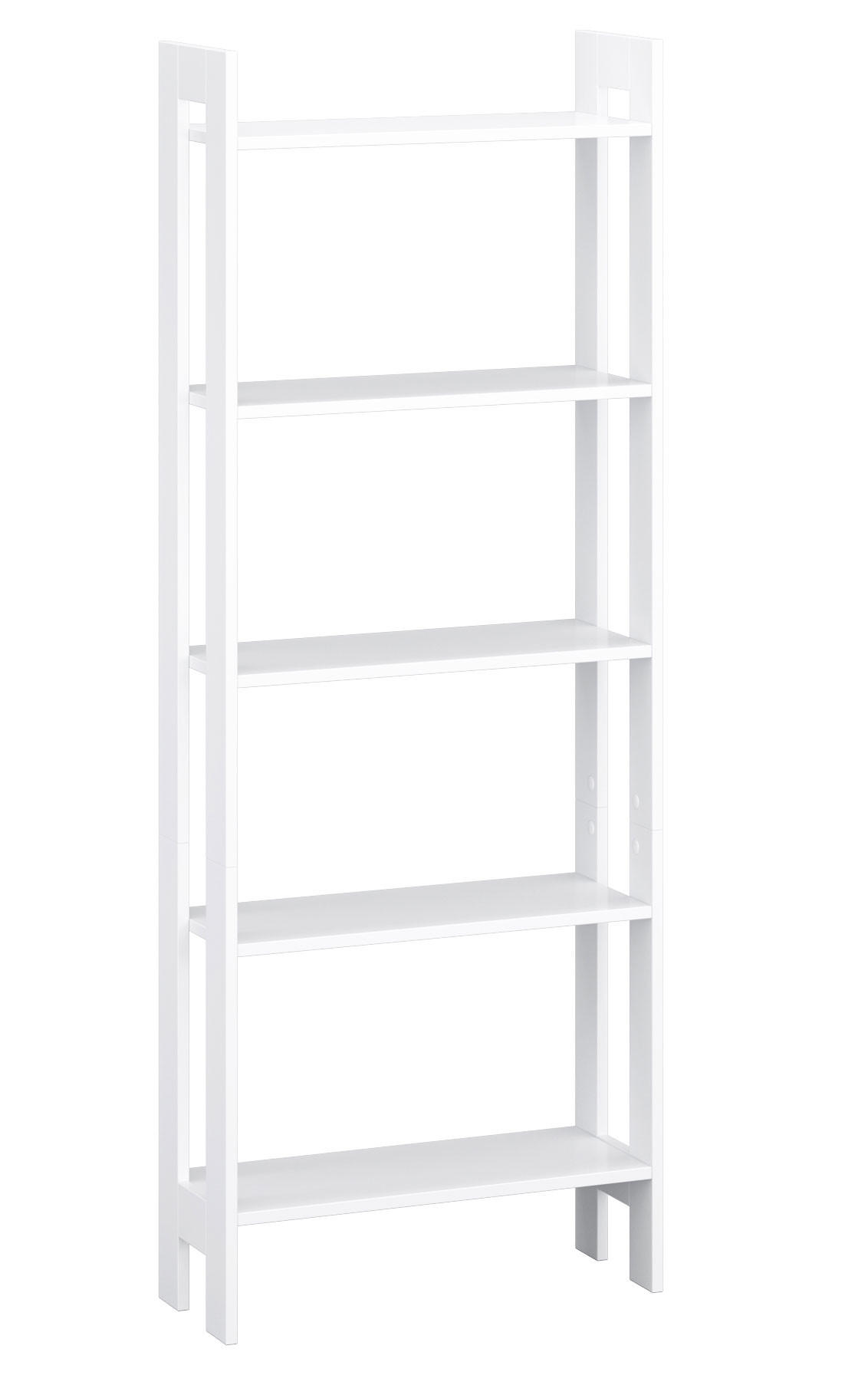 BÜCHERREGAL R651 weiß 62 / 24 / 165,5cm - Weiß, Holz/Holzwerkstoff (62/166/24cm) - Feldmann-Wohnen