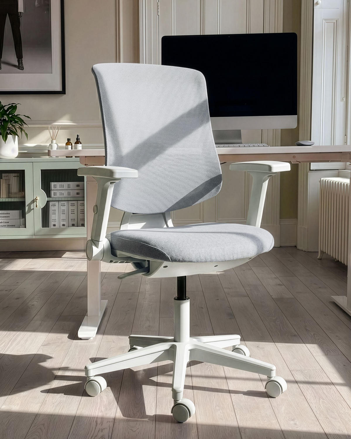 KANCELÁŘSKÁ ŽIDLE Látka Světle šedá Sero - šedá/světle šedá, textil (66/95/58cm) - Beliani
