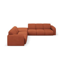 ECKSOFA links Molino aus strukturiertem Stoff orange 6 Sitzplätze - Orange, Textil (250/315cm) - Micadoni