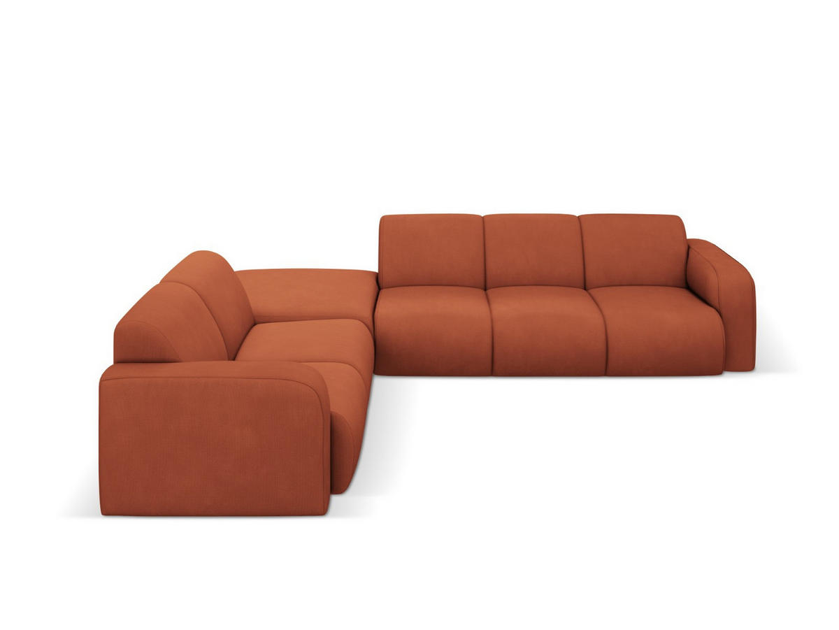 ECKSOFA links Molino aus strukturiertem Stoff orange 6 Sitzplätze - Orange, Textil (250/315cm) - Micadoni