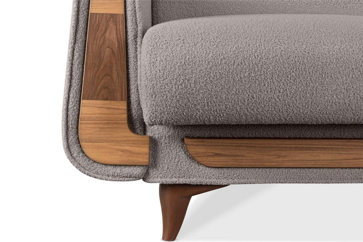 SESSEL GUSTAVO mit Armlehnen, grau - Braun/Grau, Holz/Holzwerkstoff (83/95/92cm) - KONSIMO®