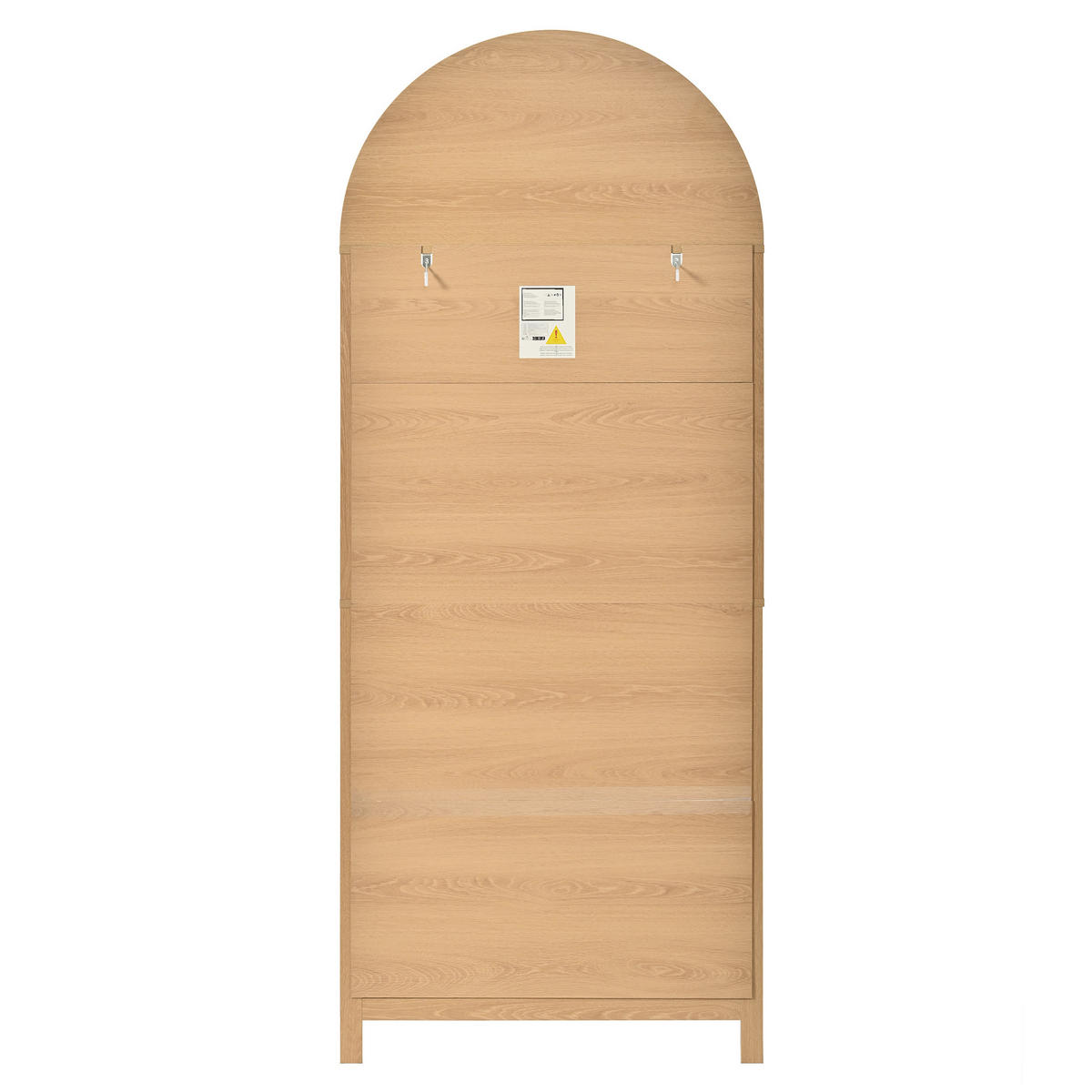 GESCHIRRSCHRANK Bogenfront Doppeltür Weiß - Naturfarben, Holzwerkstoff (76/180/40cm) - FLIEKS
