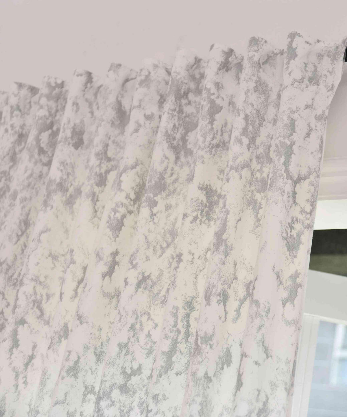 VORHANG SAMT MILANO STAR HxB 245x140 cm Weiß Silber - Weiß, Textil (140/245cm) - Gardinenbox