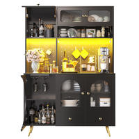 BUFFETSCHRANK Smart Schwarz 120/40/176 cm - Schwarz, Holz (120/176/40cm) - PANGIVO