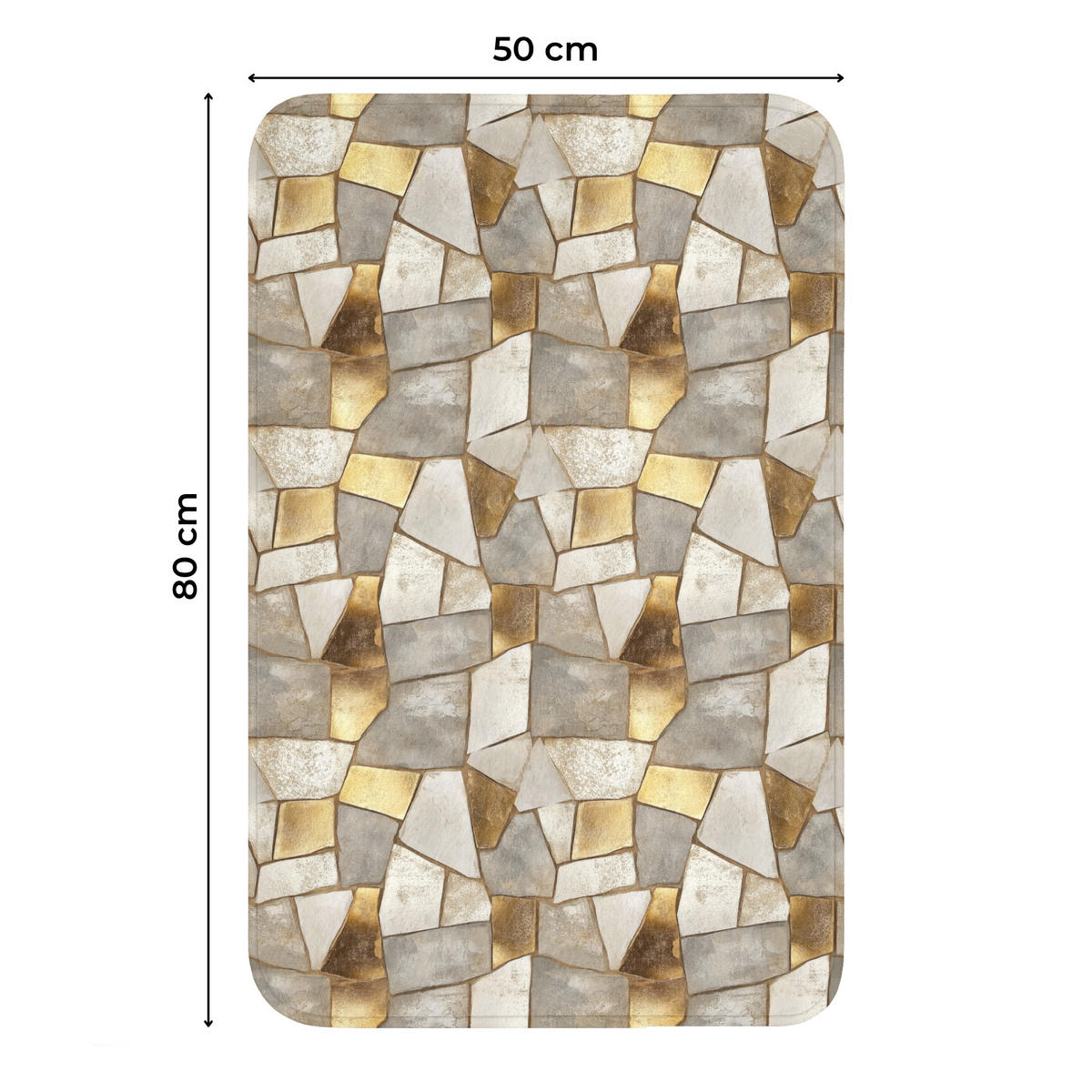 WC PŘEDLOŽKA Mozaika - Mramor - Zlato 50x80 cm - šampaňská, textil/plast (50/1cm) - OnlyWow
