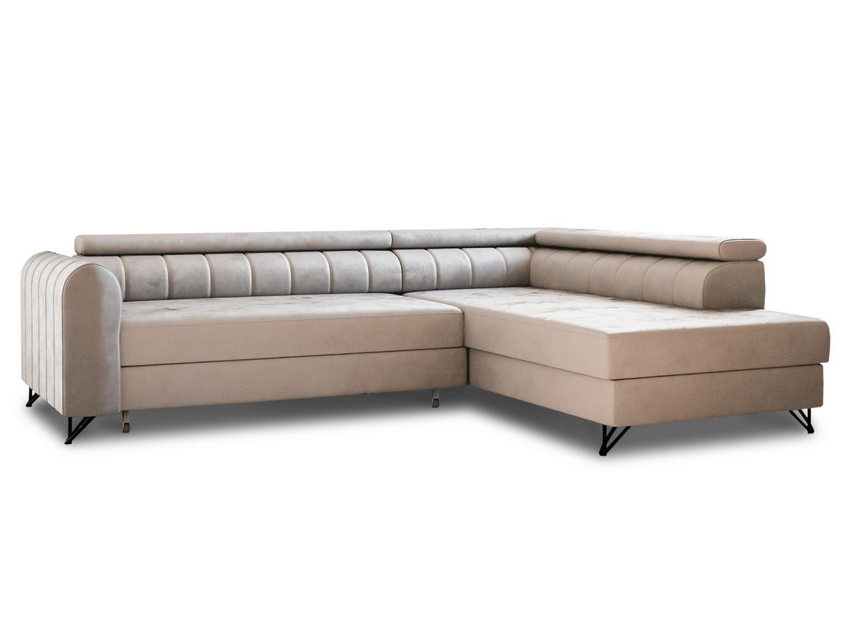 ECKSOFA Alice, Seite: Rechts - Beige, Holz/Textil (250/179cm) - Sofnet