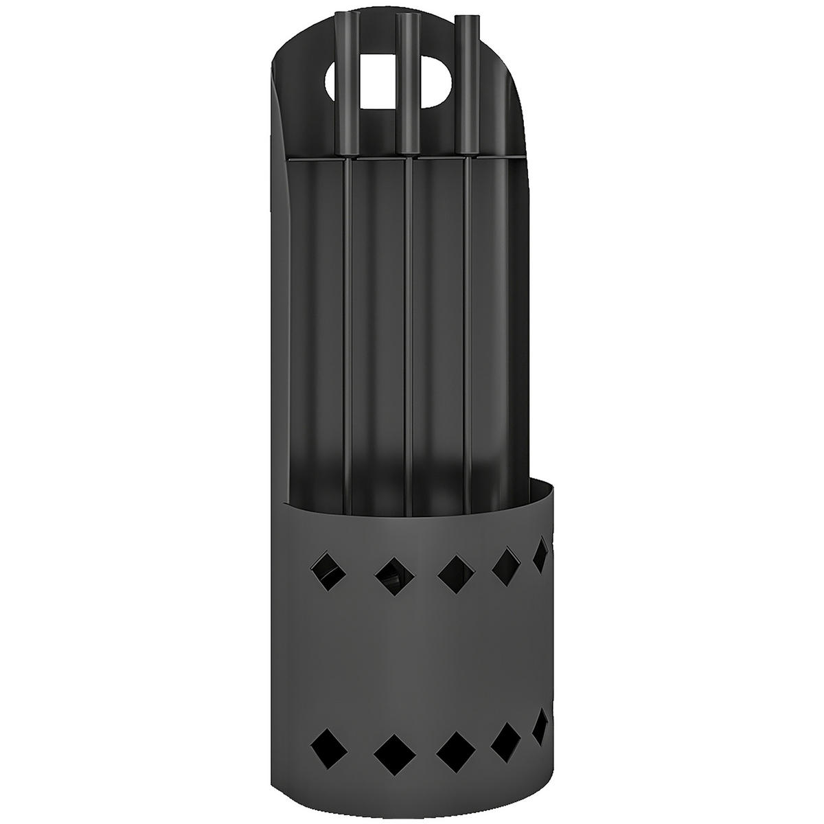 KAMINWERKZEUGSET 4tlg. DE-13816 mit Besen & Schürhaken Schwarz - Schwarz, Metall (20/57/14cm) - ComfortXL