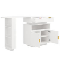 KÜCHENINSEL Bartisch Weiß, 360° DREHBAR, Für Küche Und Esszimmer, 115-183/40/99,5 cm - Weiß, Holzwerkstoff (40/88.9/183cm) - Rolipo