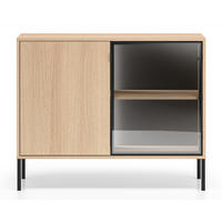 SIDEBOARD Barnee Eichenholzoptik 107 cm - Beige/Schwarz, Holzwerkstoff/Metall (107/86/40cm) - Selsey