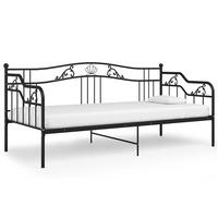 SCHLAFSOFA Bettgestell Schwarz Metall 90/200 Cm - Schwarz, Naturmaterialen (90/200cm) - vidaXL